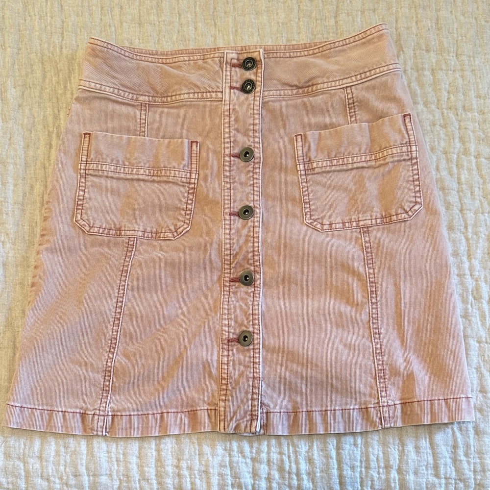 Prana corduroy Pink Button-Front Skirt